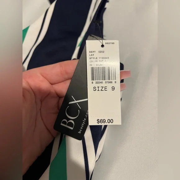 SOLD; NWT BCX Striped Dress with Belt - Picture 5 of 7